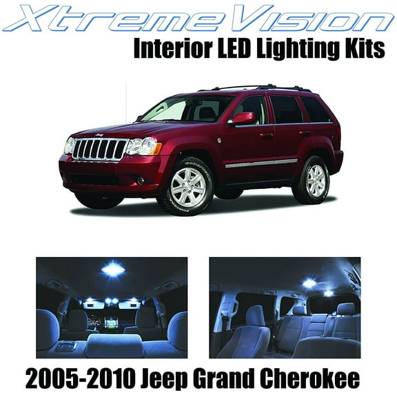 XtremeVision Interior LED for Jeep Grand Cherokee 2005-2010 9 Pieces Cool White Interior LED Kit   Installation Tool