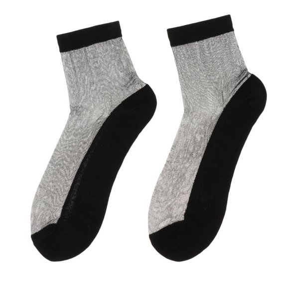 Yunhgft WOMENS ELASTIC TRANSPATENT LACE ANKLE SOCKS Black