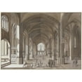 thumbnail image 2 of Johann Ludwig Ernst Morgenstern 24x18 Gold Ornate Framed and Double Matted Museum Art Print Titled - View of Lettner and Choir of a Three -Aisled Gothic Church, 2 of 4