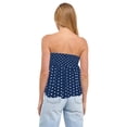 thumbnail image 4 of Women Y2k Tube Tops Strapless Floral Bandeau Vest Tie Up Sleeveless Backless Cute Tops Grunge Clothes Dark Blue L, 4 of 9