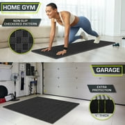 ProsourceFit Exercise Puzzle Mat ½ or 1-in with Non-Slip Traction on Checkered Surface