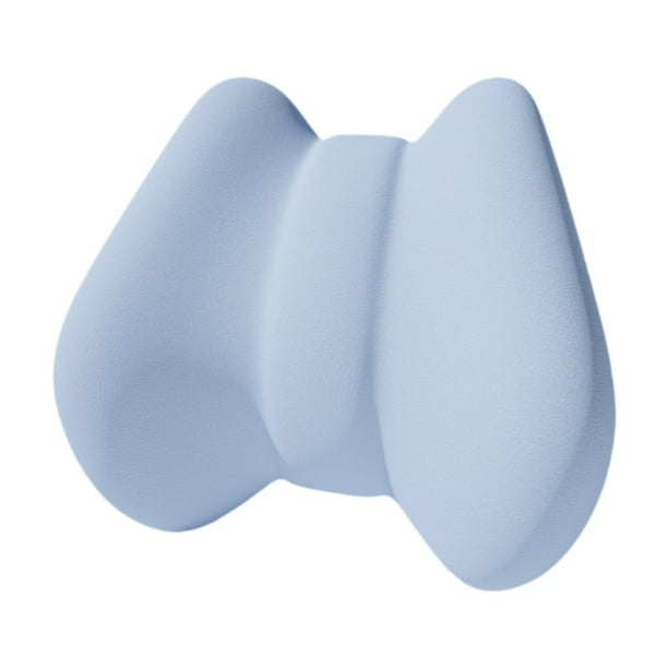 Almohada de apoyo lumbar de espuma viscoelástica cómoda para viajes, dormir y descansar en la cama. Azul