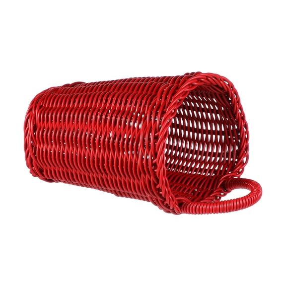 OUNONA Dark Red Woven Fruit Basket for Kitchen Wall Hanging Storage and Door Organizer