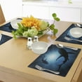 thumbnail image 4 of Ambesonne Shark Place Mats Set of 4, Fish Silhouettes Swimming, Standard Size, Dark Blue, 4 of 6