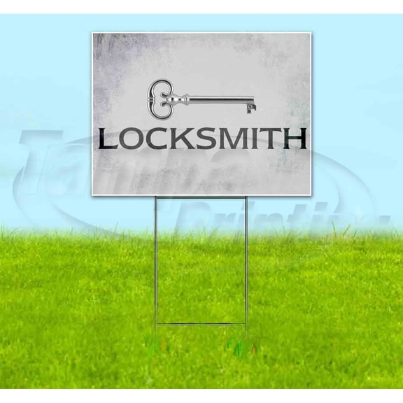 Locksmith (18" x 24") Yard Sign, Includes Metal Step Stake