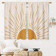 thumbnail image 2 of Boho Minimalist Yellow Sun Kitchen Curtains Modern Neutral Bathroom Curtains Window Treatment Drapes Tier Bohemian Abstract Cafe Small Bedroom Short French Door Curtains 2 Panels 28x40 Inch, 2 of 5