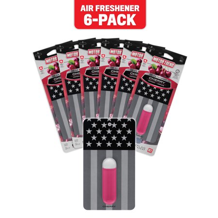 Motor Trend Black Flag Car Air Freshener  Cherry Scent (6-Pack) – Long Lasting Odor Eliminator with Swiss Formula  Super Strength for Auto  Truck  Van and SUV