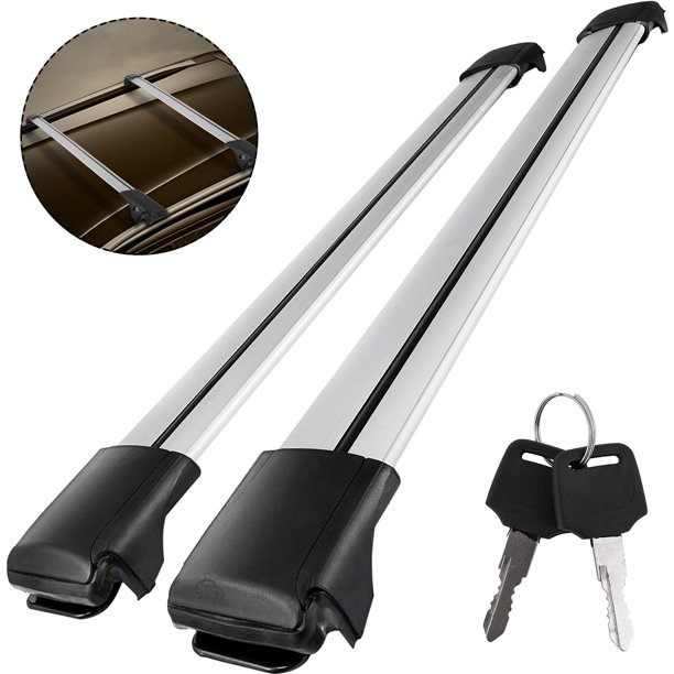 VEVOR Aluminum Roof Rack T-Slot Raised Rail Cross Bar Carrier Only Compatible with BMW X5 2004 ...