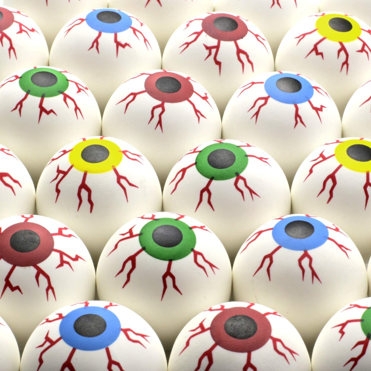 50pcs Bouncy Balls Bulk 45mm 1.8” Evil Eyes Bouncing Balls Party Favors for Kids Vending