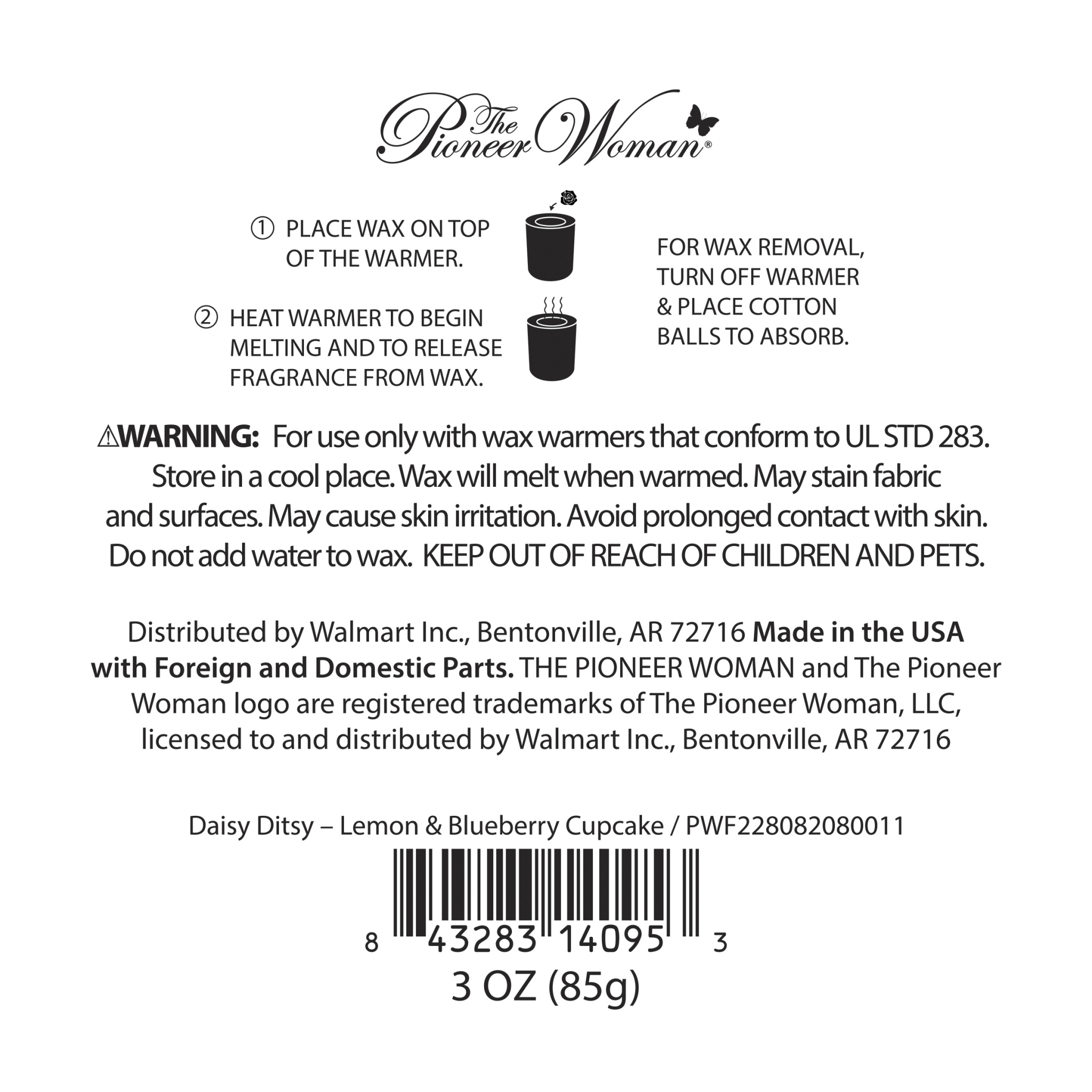 (2 pack) The Pioneer Woman Figural Wax Melts, Lemon & Blueberry Cupcakes, 10 Count