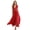 Red, variant on Women's Cutout Ruffled Cap Sleeve Maxi Dress for Summer Party Occasion with 60% Polyester 40% Nylon Sleek Look
