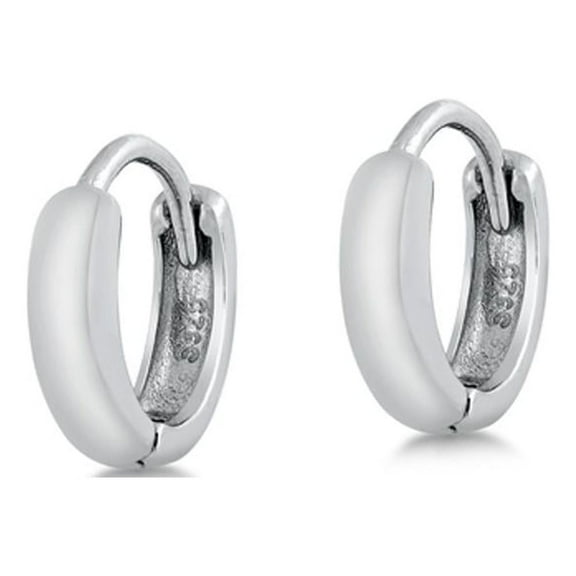 Sterling Silver Chunky Hoop High Polished Earrings 925 New Jewelry Female Unisex