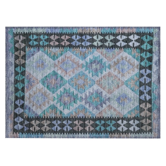 Dalyn Rugs Machine Washable Indoor/Outdoor Chantille Teal 1'8" x 2'6" Rug
