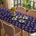 thumbnail image 3 of 4th of July Table Cloths for 8 Foot Rectangle Tables, Navy US Flag Independence Day Stars Red Stripes Patio Waterproof Elastic Fitted Tablecloths, Washable Rectangular Table Cover for Camping, 3 of 8