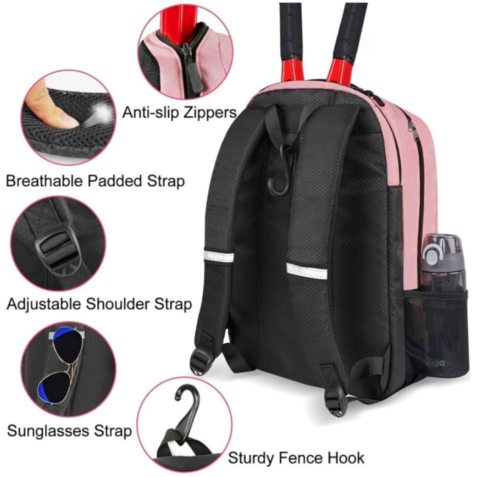 Professional Tennis Racket Bag Sports Badminton Tennis Backpack 2 Rackets Handbag for Women and Men Enduring