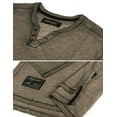 thumbnail image 4 of ZIMEGO Men's Garment Color Dyed Vintage Wash Long Sleeve V Neck Athletic Fit Henley, 4 of 5