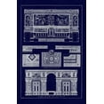 thumbnail image 2 of Buhlmann, J. 11x14 White Modern Wood Framed Museum Art Print Titled - Decoration of Large Halls (Blueprint), 2 of 4
