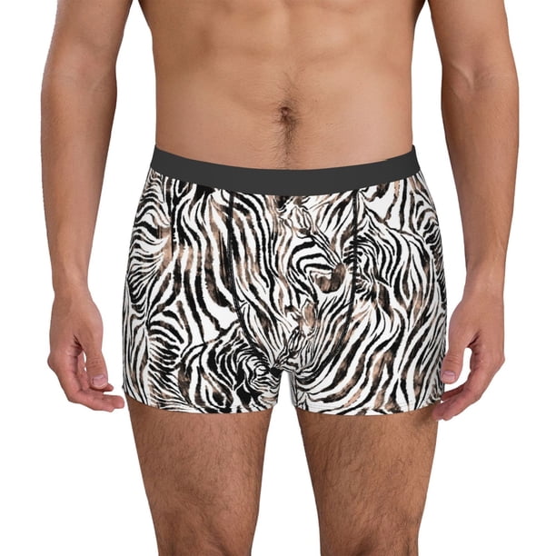 Balery Leopard And Zebra Calzoncillos bóxer para hombre, ropa interior de algodón suave y transpirable con cinturilla de nailon-Small