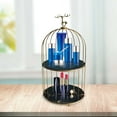thumbnail image 3 of Iron Art Nordic Bird Cage Rack Lápiz Labial Perfume Cosmético 19.5x36.5cm Blanco , 2 niveles negro Fernando Estante organizador de maquillaje, 3 of 6