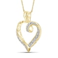 thumbnail image 4 of White Diamond Accent Gold over Silver Open Heart Pendant, 4 of 5