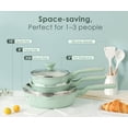 thumbnail image 4 of SENSARTE 10-Piece Ceramic Pots and Pans Set, Green Induction Nonstick Cookware Set, Healthy Kitchen Cooking Sets with Stay-Cool Handles, Dishwasher Safe, Stackable, 4 of 7