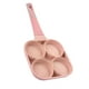 thumbnail image 4 of Sartén antiadherente de 4 agujeros para freír huevos, fondo plano, para 4 tazas de tortillas y panqueques, color rosa, 4 of 12