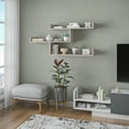 thumbnail image 3 of Ada Home Decor Furniture 47" 3 Tier Light Mocha Wilton Modern Wall Shelf, 3 of 7