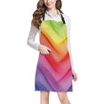 thumbnail image 1 of HATIART Abstract Striped Waves Design Colorful Lines Kitchen Apron Mens Womens Bib Apron Adjustable Pockets Cooking Baking Gardening, 1 of 2
