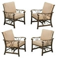 thumbnail image 4 of Four Aluminum Black Deep Seating Rocking Patio Club Chairs with Cushions, 4 of 4
