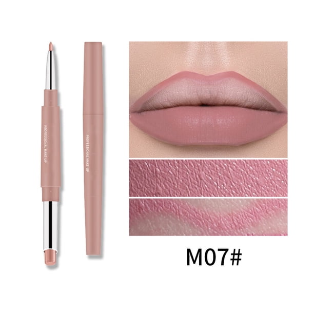 Hot6sl Ofertas y Liquidaciones Lápiz Labial Doble Punta El Lápiz Labial Delineador No Se Desvanece Fácilmente No Es Fácil de Pegar a La Taza de Lápiz Labial Giratorio Pinks