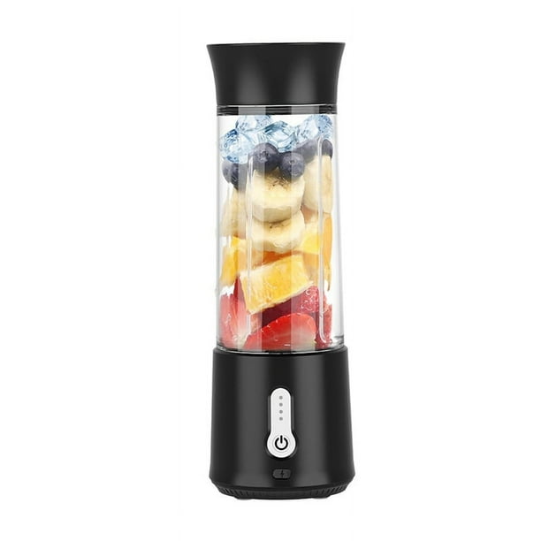 Licuadora eléctrica portátil, mini batidora de frutas de mano con 6 cuchillas, taza personal para jugos recargable por USB, 500 ml, C
