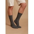 thumbnail image 2 of Lightweight Latex-Free 100% Organic Cotton Crew Socks (2 pairs /pack | Size: L | Color: Melange Grey ), 2 of 4