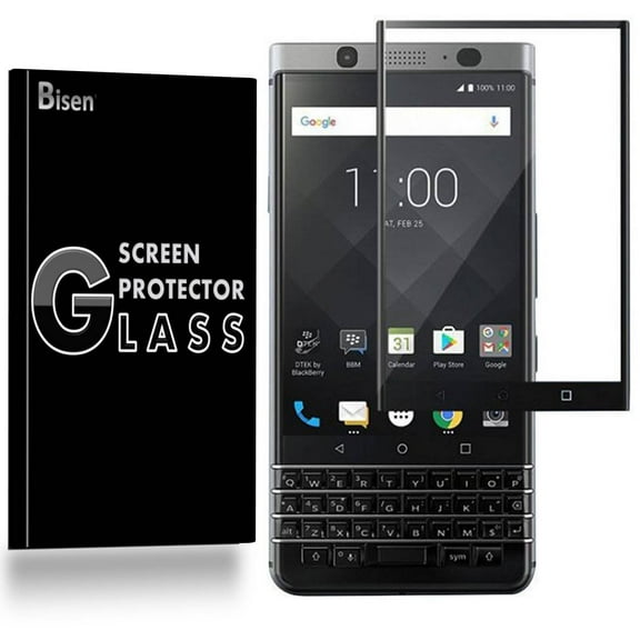 [2-PACK] BISEN BlackBerry Keyone Full COVER Tempered Glass Screen Protector, Edge-To-Edge Protect, Anti-Scratch, Anti-Shock, Shatterproof