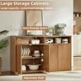 thumbnail image 6 of LEYAOYAO Large Fluted Buffet Cabinet with 4 Doors & Shelves Wood Sideboard Buffet Table Storage Cabinet Modern Accent Console for Living Room, Brown, 6 of 8
