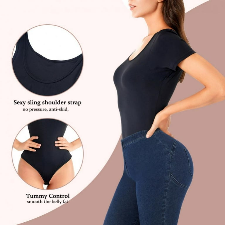 Baywell Bodysuit for Women Tummy Control Shapewear Seamless Sculpting Thong  Body Shaper Black S-XXL 