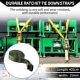 thumbnail image 2 of Unique Bargains Ratchet Tie Down Straps Adjustable 250kg 400cm/157.48" 1 Pcs Green, 2 of 7