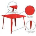 thumbnail image 2 of Commercial Grade 35.5" Square Red Metal Indoor-Outdoor Table, 2 of 5