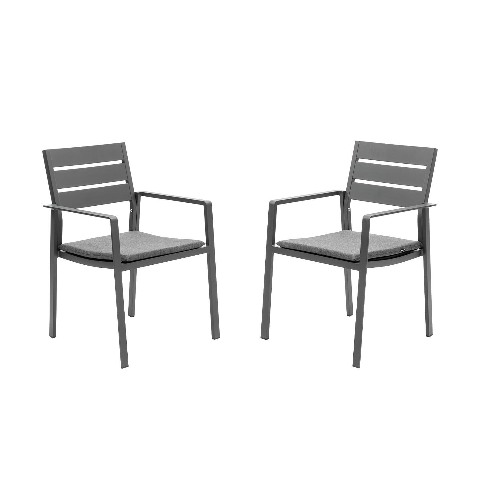 Patio Dining Chairs Set of 2 Stackable Dining Chair Aluminum Outdoor
