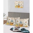 thumbnail image 4 of White Daisy Pillow Cases Standard Size Set of 2 - Microfiber Bed Throw Pillow Covers, Spring Floral Bees Elegant Pastoral Botanical Decorative Lumbar Pillow Cover with Envelope Closure 20"x26", 4 of 6