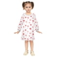 thumbnail image 2 of Girls' long-sleeved dress Red Violet Rose Flower Girls' A-line dress with ribbed cuffs Soft and comfortable, 2 of 6