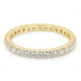 thumbnail image 3 of 1 Carat Round Cut Lab Created Moissanite Diamond Full Eternity Stackable Wedding Band Ring For Women In 14K Solid Yellow Gold (G-H Color, VVS1 Clarity, 1 Cttw)-9, 3 of 7