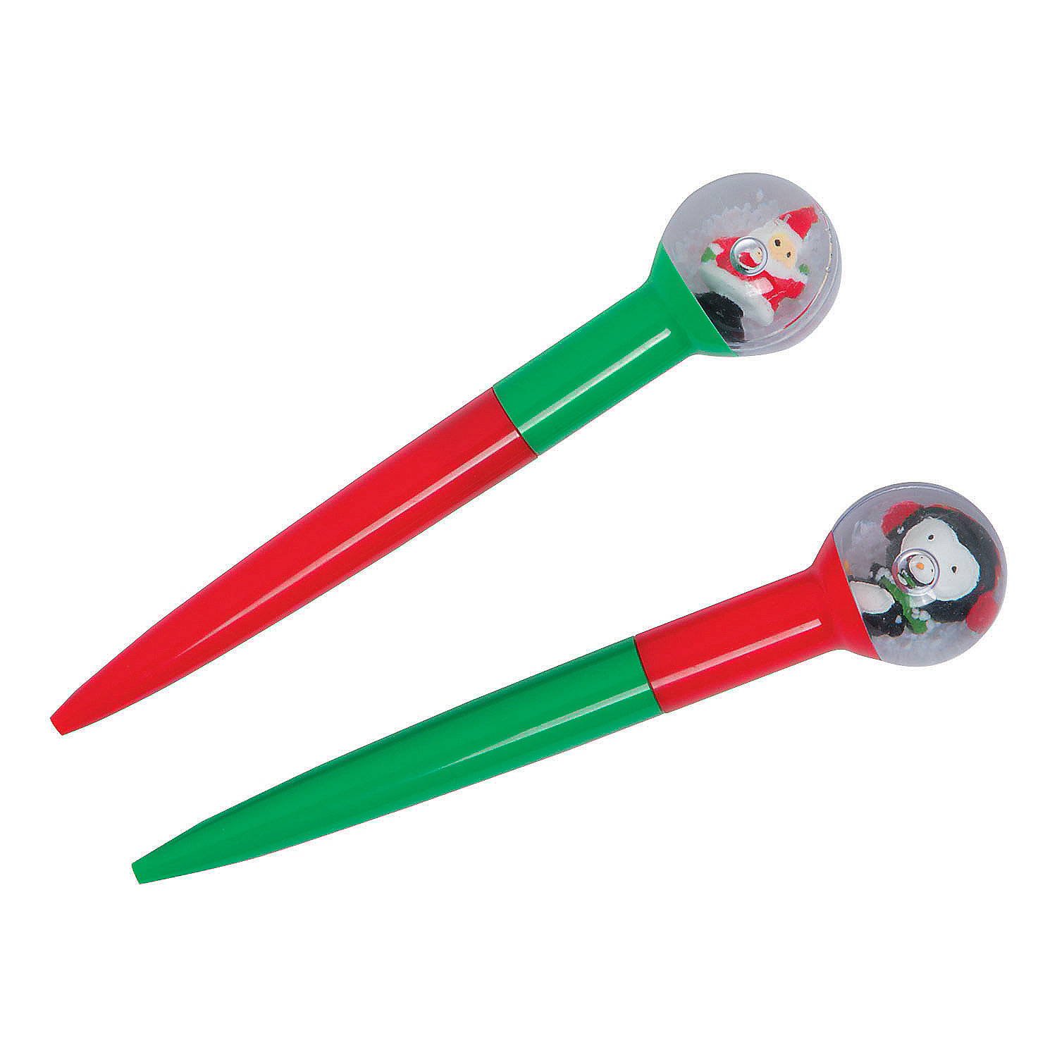 Christmas Pen With Snowglobe Topper Stationery 6 Pieces