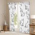 thumbnail image 3 of Manfei Abstract Cat Line Blackout Curtains, Simple Minimalist Kitten Curtains Pack of 2 (42x84 Each), White Black, 3 of 6