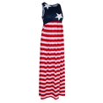thumbnail image 1 of Maxi vestido sin mangas de con estampado de estrellas y rayas de EE. UU. para mujer con bolsillo SG Sunnimix  maxi vestido con bolsillo, 1 of 8