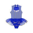 thumbnail image 4 of Miutii Kids Girls Jazz Dance Dress Sequin Stripe Leotard Halloween Performance Costume Circus Ringmaster Cosplay Royal Blue 14, 4 of 5