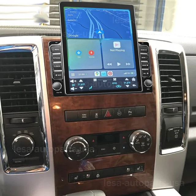 9.7Inch Android 13 Car Stereo Radio Gps Navigation 2+32G Fit For Dodge Ram 2009-2012 Carplay Android Auto Car Radio With Bluetooth Wifi Fm/Rds Mirror Link Swc Split Screen+Ahd Reverse Camera/Mic
