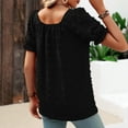 thumbnail image 6 of Taylonsss Women's Summer Solid Color Short Sleeve Tops Square-Neck Chiffon T- Blouse, 6 of 6