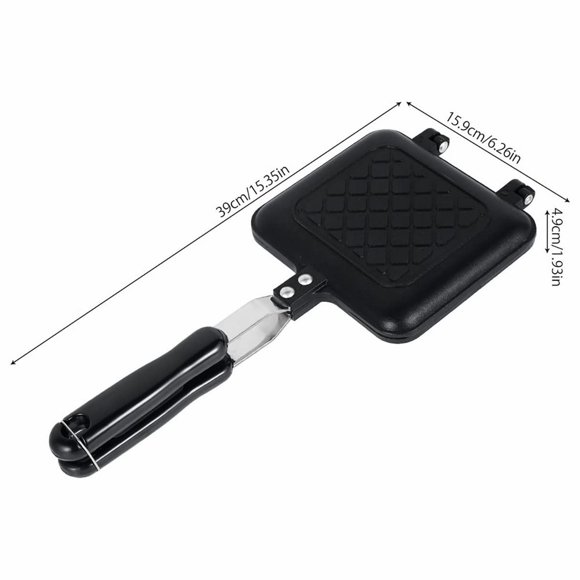 Promotion! Ustensiles de Cuisine Grille-Pain Double Face Poêle à Pain Antiadhésive Machine à Sandwich avec Poignées Chauffantes Multi-Usages Grille-Pain de Camping pour Cuisinière