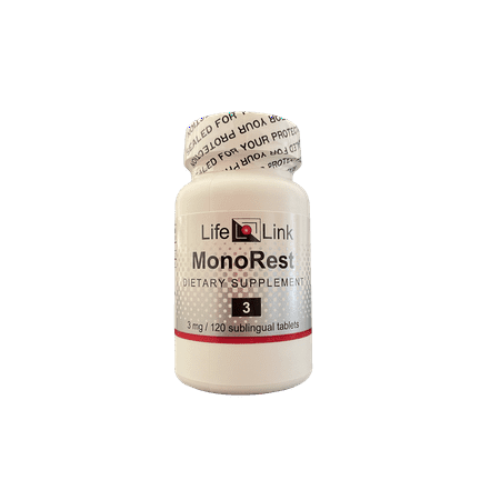 LifeLink's MonoRest (Melatonin) | 3 mg x 120 Sublingual tablets | Antioxidant, Immunity, Thyroid Function, Heart Health, Blood Pressure | Gluten Free & Non-GMO | Made in the USA