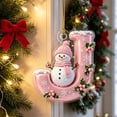 thumbnail image 2 of JeashCHAT Letter Snowman Christmas Ornaments, Christmas Initial Ornaments Winter Snowman Pendant Christmas Tree Hanging Decorations Xmas Gifts (J), 2 of 7